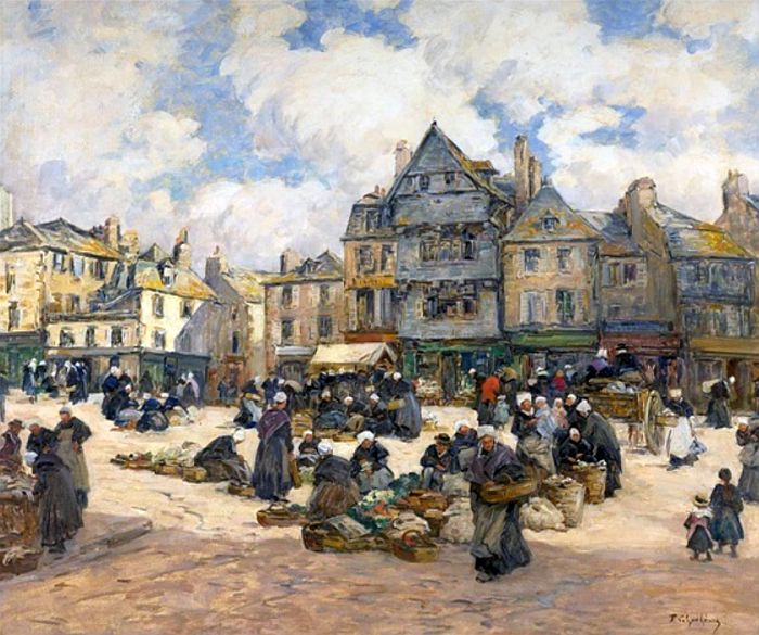 Sc&egrave;ne de march&eacute;  &agrave; Landerneau par Eug&egrave;ne Legout-G&eacute;rard