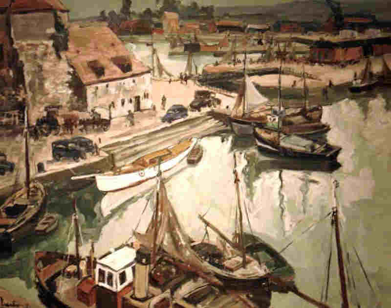 Le bassin et la Seine &agrave; Honfleur  par Fernand  Herbo