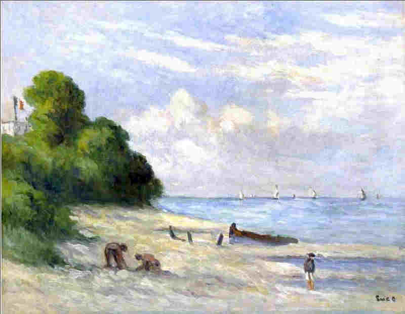 Marine &agrave; Honfleur par Maximilien Luce