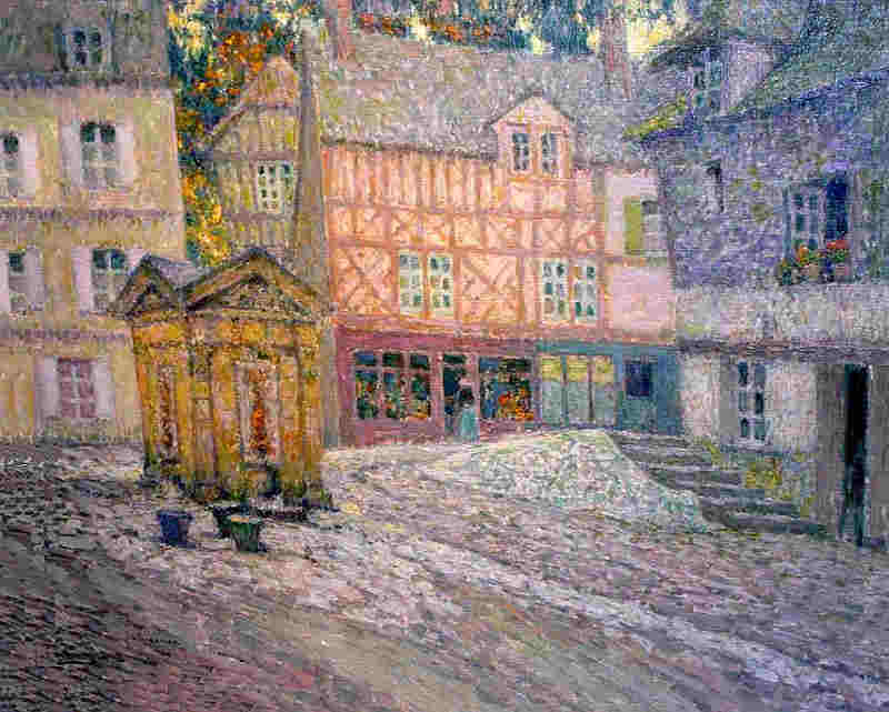 La place du Puits  &agrave; Honfleur par Henri Le Sidaner
