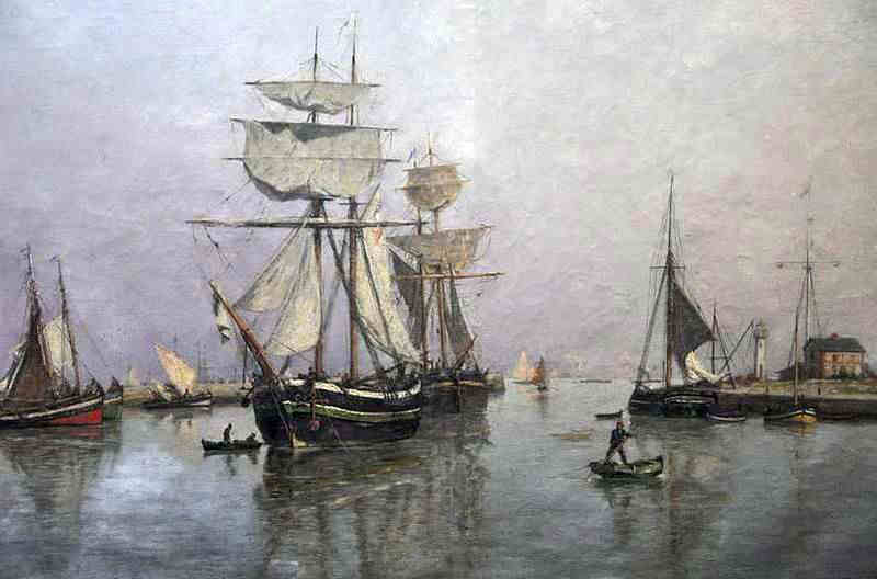 Le port de Honfleur  par Louis Alexandre Dubourg 