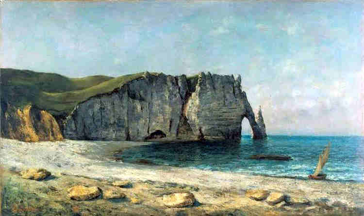Arche dans la mer à Etretat par Gustave Courbet