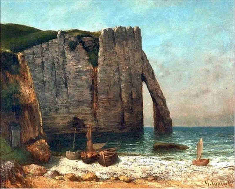 Etretat, la grève, par Gustave Courbet