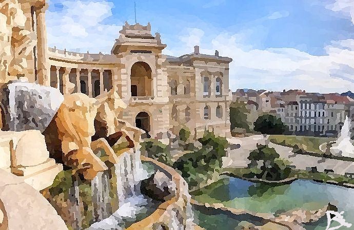 Palais Lobgchamp et jardins par Dan  Kopel