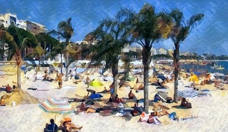 PLage de Cannes aux palmiers par Dan Kopel