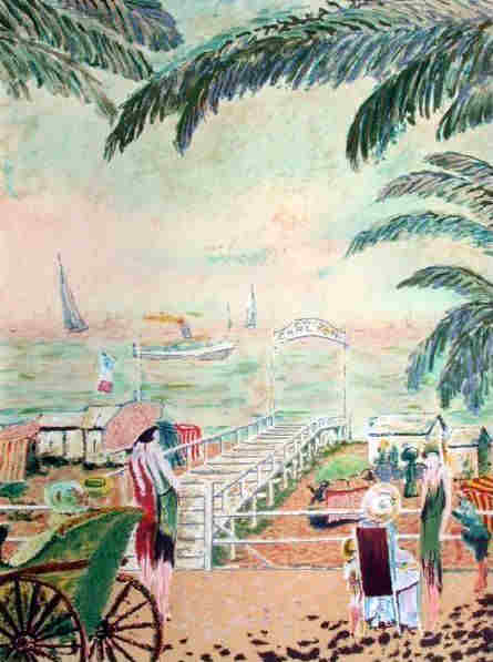 La plage  du Carlton &agrave; Cannes par Ramon Dilley