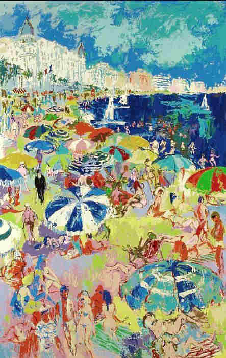 Beach at Cannes Leroy Neiman