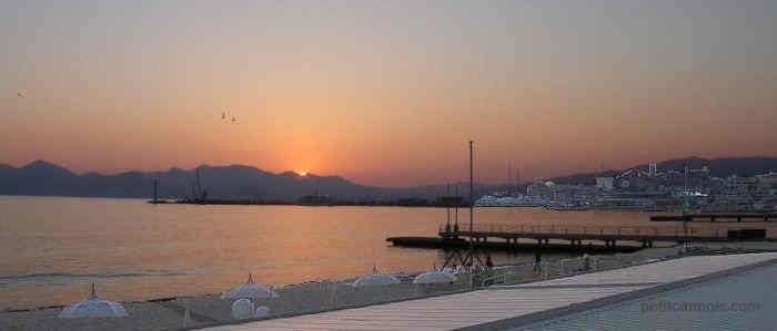 Coucher de soleil sur la baie de Cannes