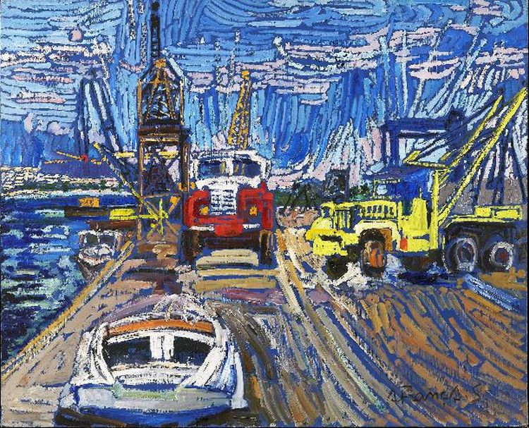 Port de Cannes la  nuit et le Suquet par Serge Kislakoff