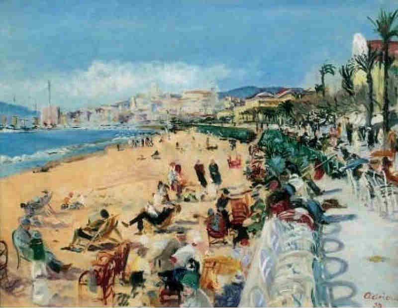 La  croisette et la plage  &agrave; Cannes par Lucien Adrion