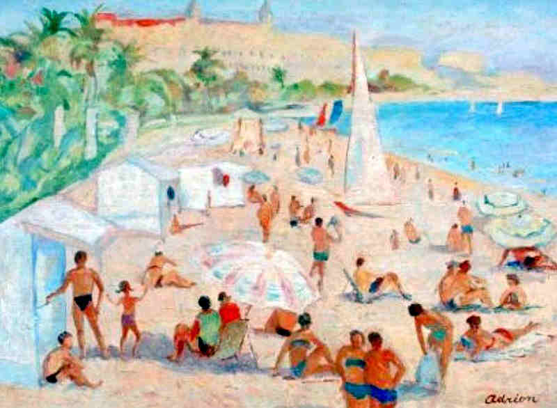 La  plage &agrave; Cannes par Lucien Adrion