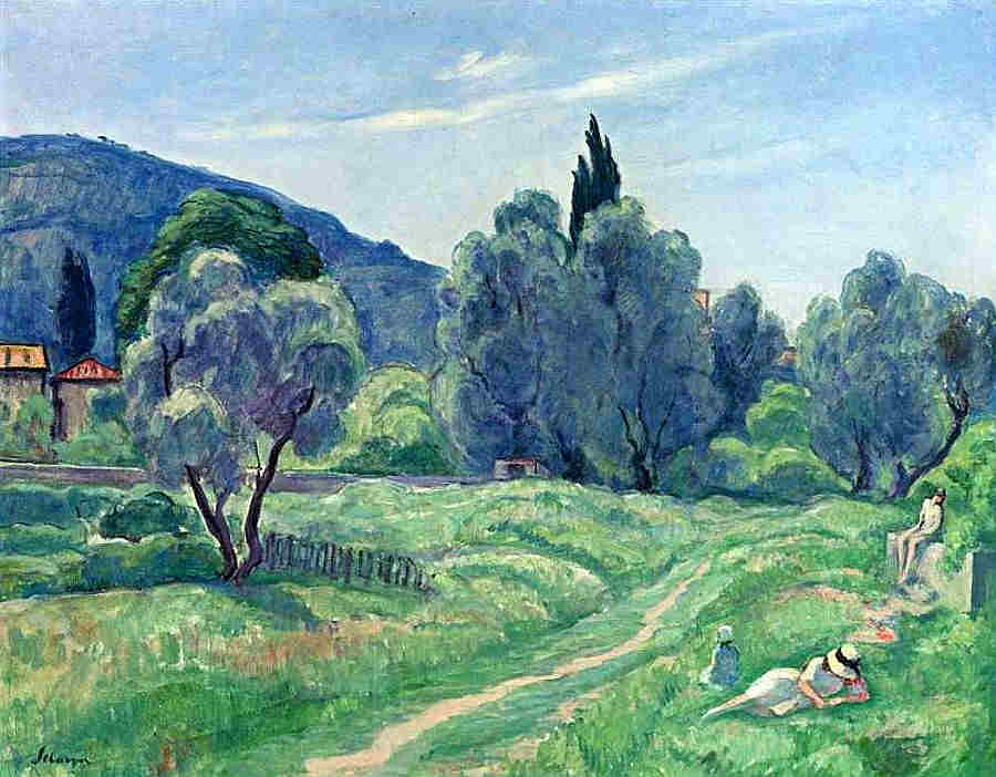 Oliviers l'apr&egrave;s-midi au-dessus de  Cannes par Henri  Lebasque