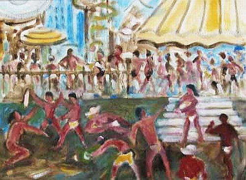 Beach at Cannes  by Yankel Feather