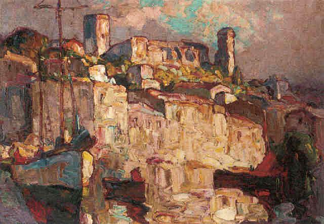 le port et le Suquet &agrave; Cannes par Louis pastour