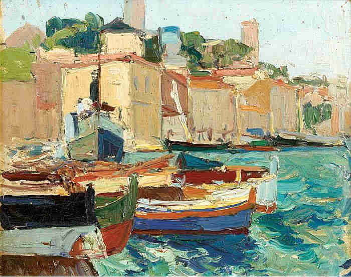 Le port de cannes  par Georges Lapchine