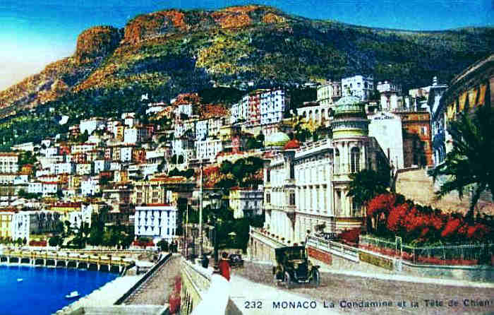 Monaco, la Condamine et la t&ecirc;te de Chien 1925