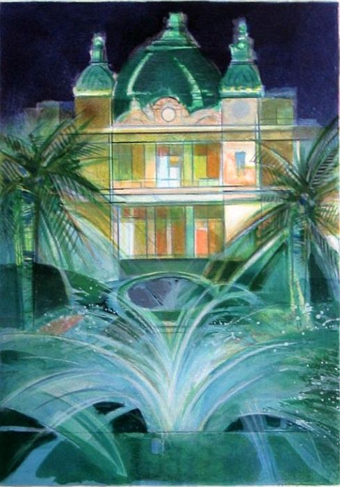 Casino de Monaco la  nuit par Camille Hilaire