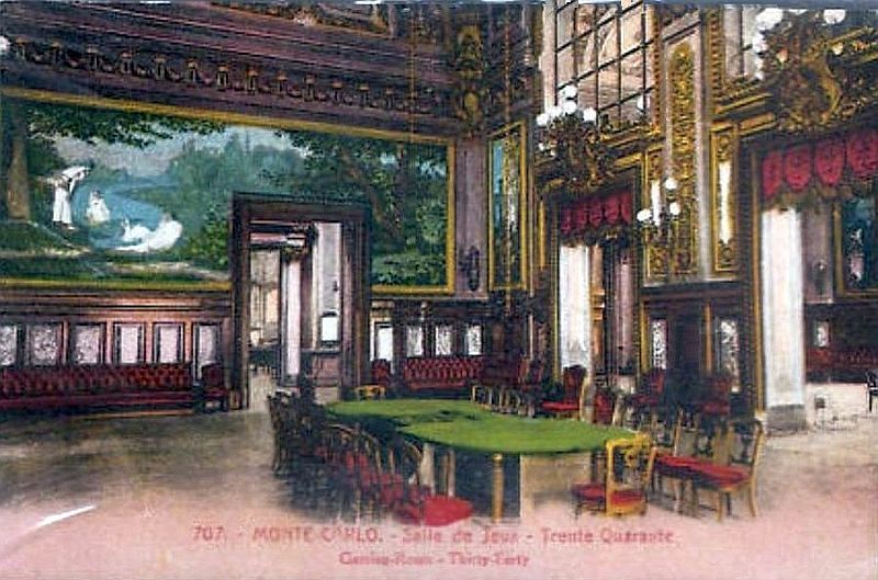 Salle du  trente quarante casino de Monte-Carlo, ann&eacute;es 1900