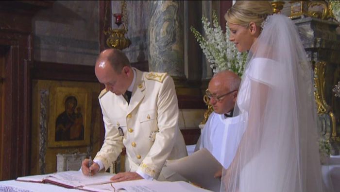 Prince Albert de Monaco and princess Charl&egrave;ne, religious marriage