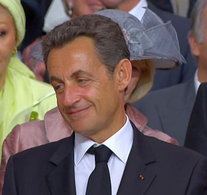 Nicolas Sarkozy at wedding of Albert and Charl&egrave;ne