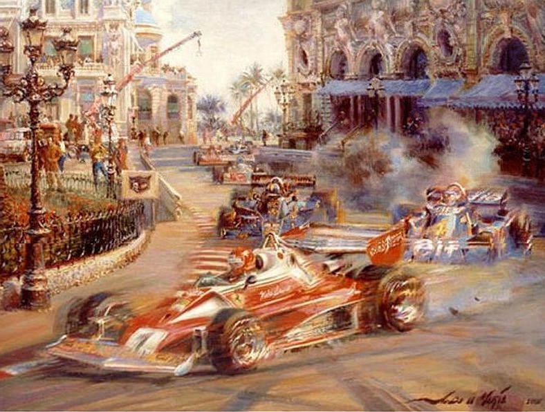 Monaco Grand Prix devant l'hotel de Paris et le casino par Alfredo de la Maria
