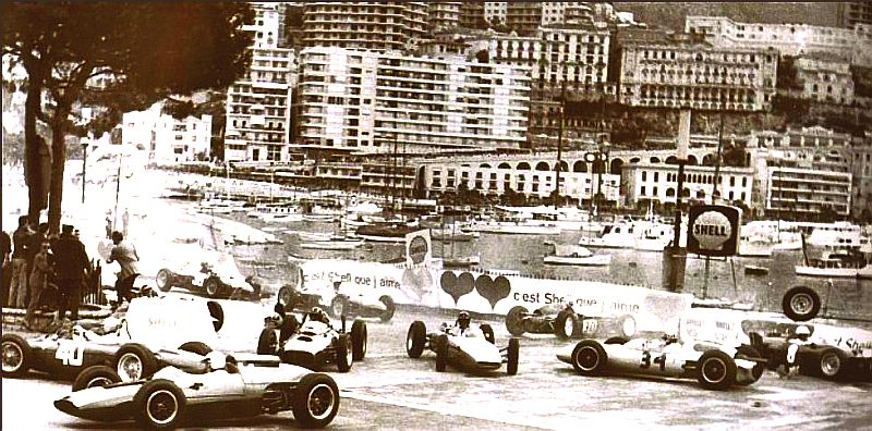 Monaco Grand Prix  1962 Richie Ginther accroche Maurice Trintignan