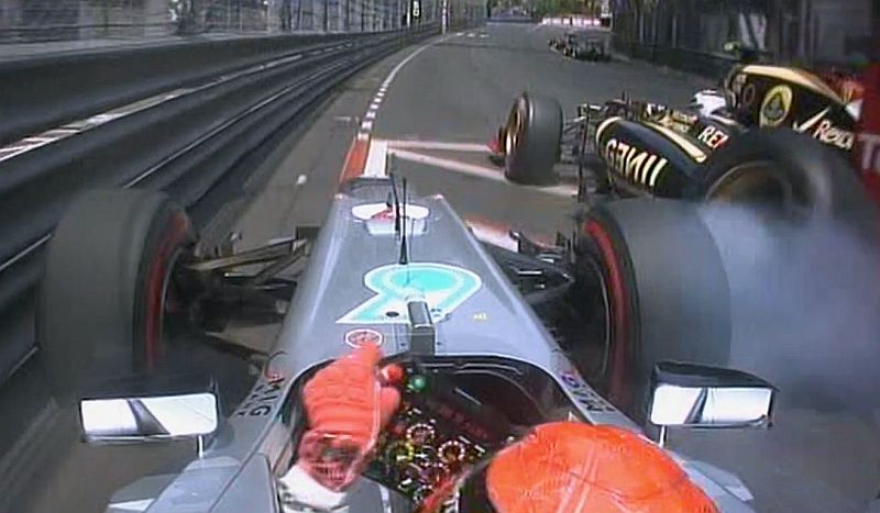 Monaco Grand Prix  2012 accrochage Schumacher Grosjean