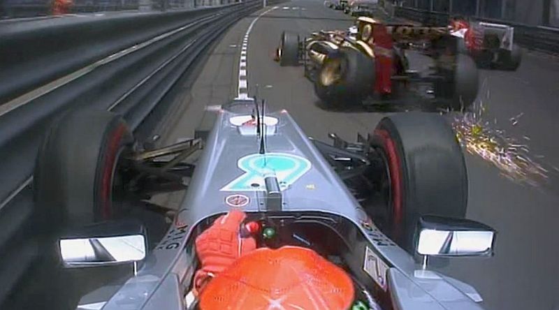 Monaco Grand Prix  2012 accrochage Schumacher Grosjean