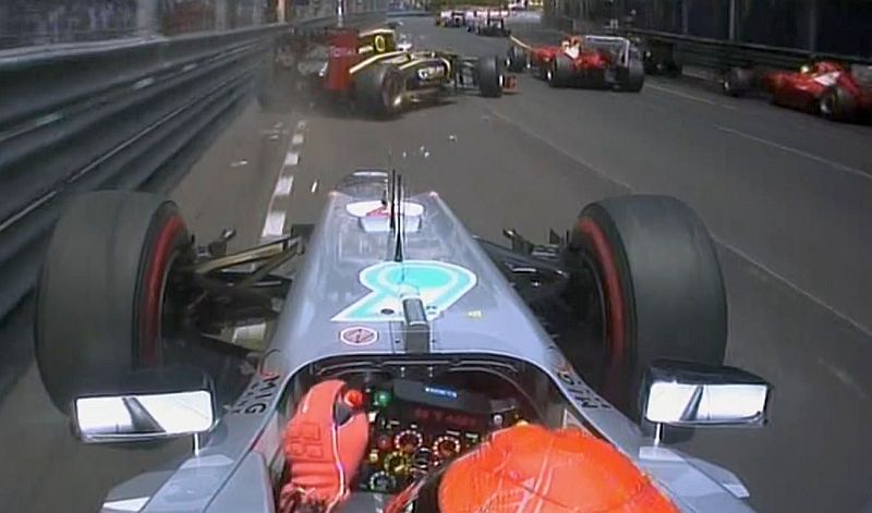 Monaco Grand Prix  2012 accrochage Schumacher Grosjean