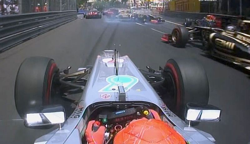 Monaco Grand Prix  2012 accrochage Schumacher Grosjean