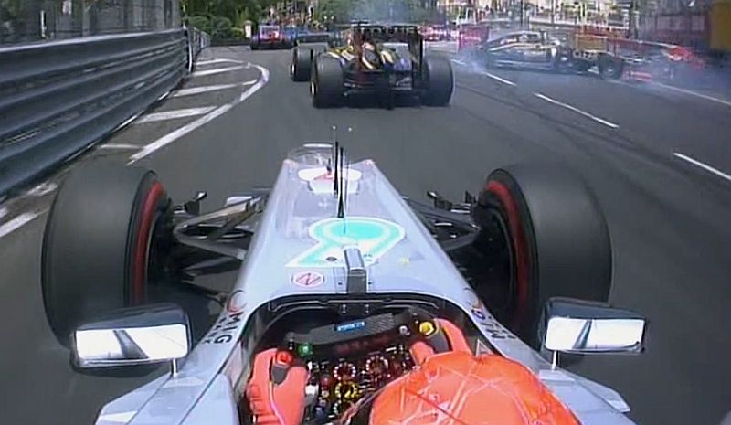 Monaco Grand Prix  2012 accrochage Schumacher Grosjean