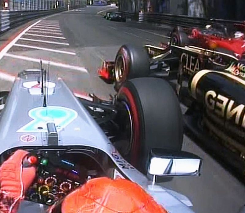 Monaco Grand Prix  2012 accrochage Schumacher Grosjean