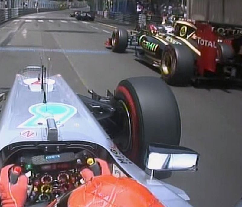 Monaco Grand Prix  2012 accrochage Schumacher Grosjean