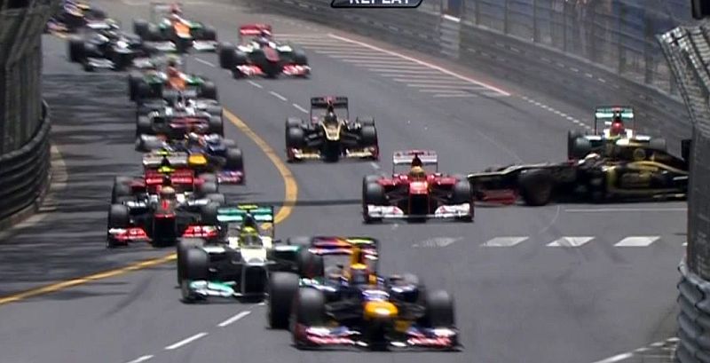 Monaco Grand Prix  2012 accrochage Schumacher Grosjean