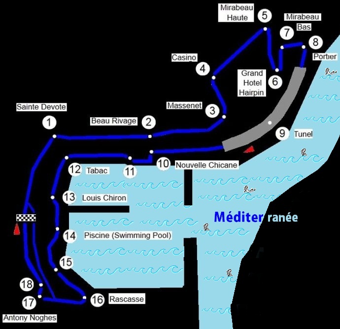 Map of Monaco Grand Pris