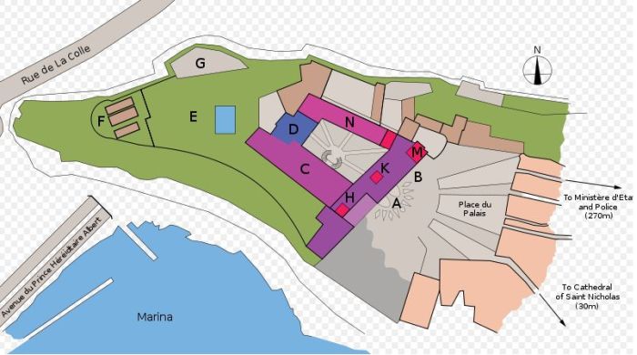 Map of the Palace of Monaco