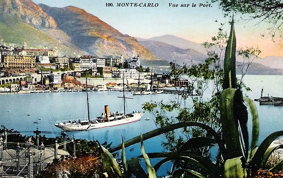 Vue de MOnaco et  du port, an&eacute;nes  1930