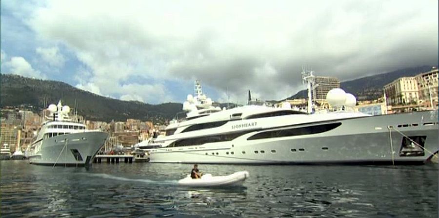 Luxury yacht in the harbor