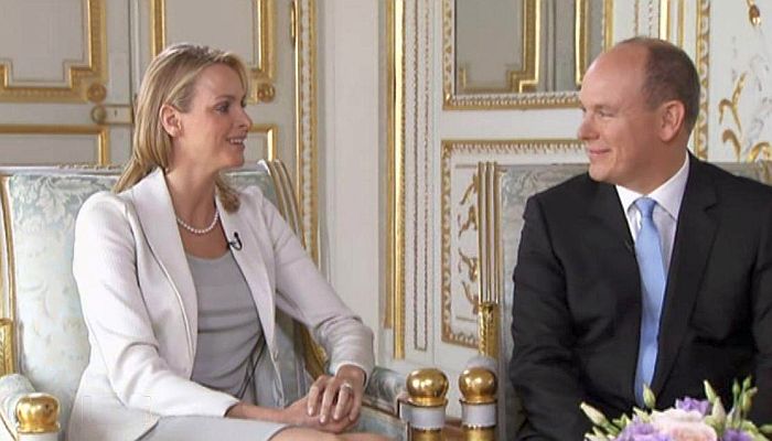 Prince Albert de Monaco and princess Charl&egrave;ne