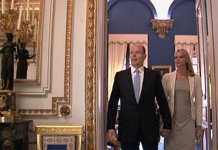 Prince Albert de Monaco and princess Charl&egrave;ne