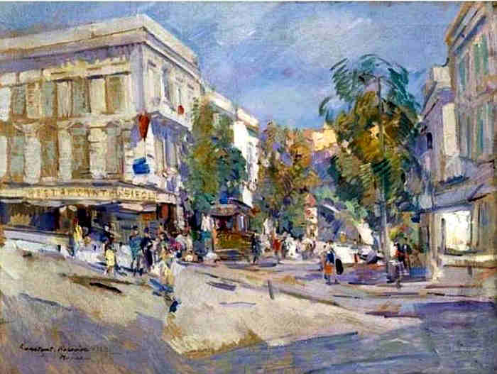 Sc&egrave;ne de rue &agrave; Monte-Carlo par Konstantin Korovin