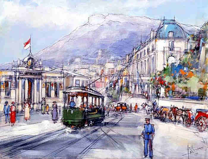 Tramway devant la poste de Monaco  par Hubert Clerissi