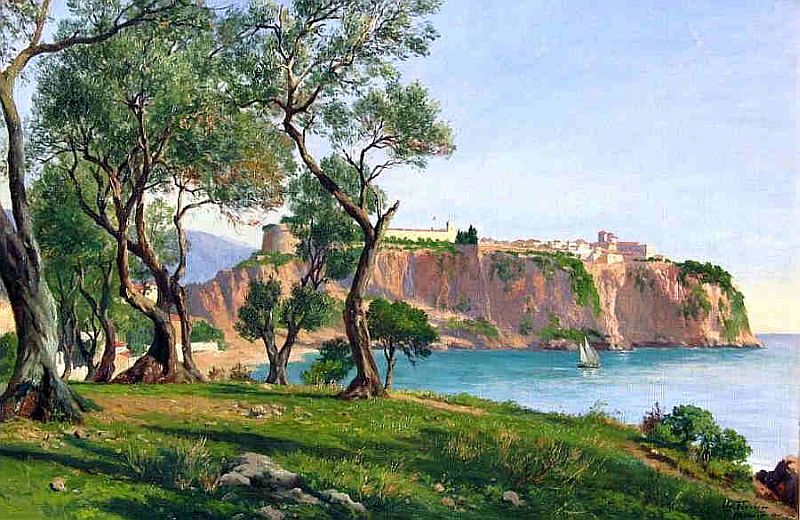 Vue de Monte-Carlo depuis la c&ocirc;te par Auguste Fischer